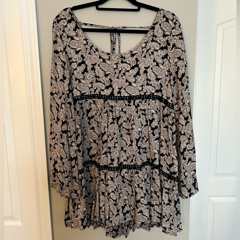Paisley Long Sleeve Dress - Size M